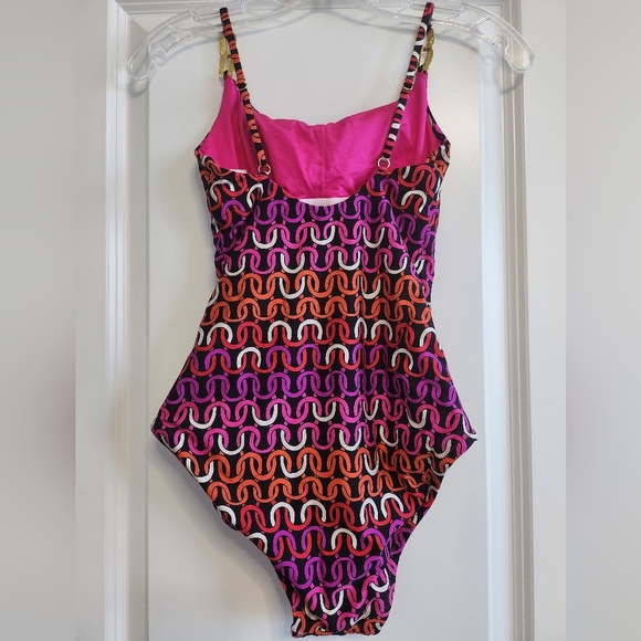 Trina Turk Standard Echo Chain One Piece Swimsuit Size 2 - Picture 3 of 5